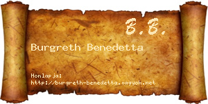 Burgreth Benedetta névjegykártya